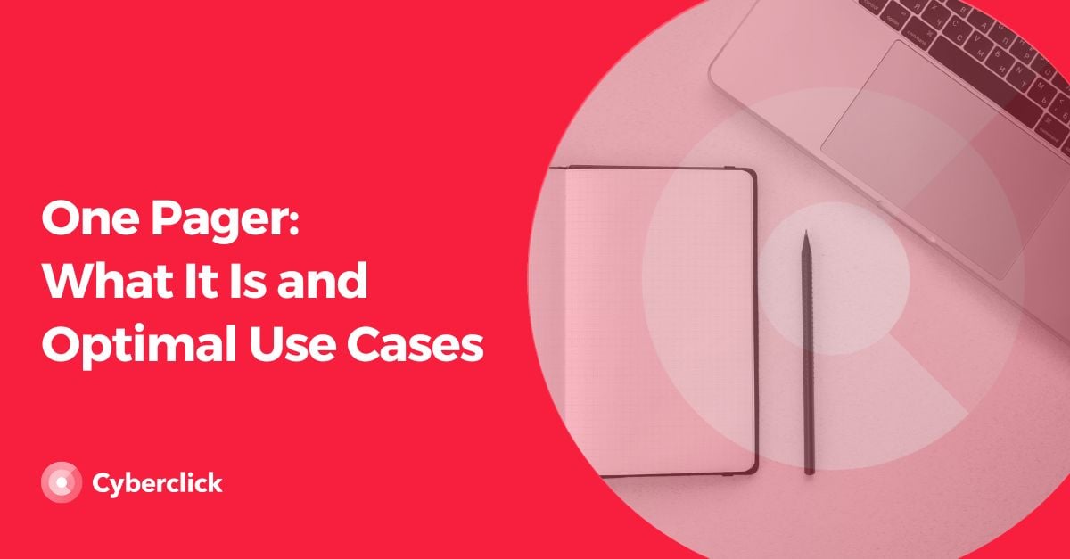 One Pager What It Is and Optimal Use Cases